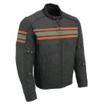 Milwaukee Leather MPM1751 Burnt Orange Leather and Textile Armored Motorcycle Jacket for Men – All Season