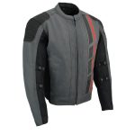 Milwaukee Leather MPM1752 Men’s Black/Grey Textile and Mesh Armored Motorcycle Biker Racing Jacket