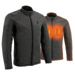 Nexgen Heat MPM1762SET Men’s Soft Shell Heated Jacket – Grey Standup Collar Jacket for Winter with Battery Pack