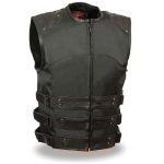 Milwaukee Leather MPM3300 Men’s Black Zipper Front Assault Textile Vest