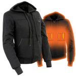 Nexgen Heat Women’s Heated Hoodie Jacket – MPL2713SET Black | 3 Level Motorcycle Riding, Winter Ready, Outdoors Use