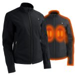 Nexgen Heat NXL2760SET Women’s ‘Storm’ Black Soft Shell Zipper Front Heated Jacket (Included 10000mAh Battery Pack)