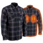 Nexgen Heat Nxm1602set Men’s ‘Riffraff’ Black, Grey/Red Heated Flannel Long Sleeve Shirt (Rechargeable Battery Pack Included)