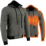 Nexgen Heat Men’s Heated Sweatshirt Hoodie – Grey Cold-Weather Gear for Riding & Outdoor NXM1713SET