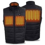 NexGen NXM3301SET Men’s ‘Puffed’ Black Heated Textile Vest (Rechargeable Battery Pack Included)