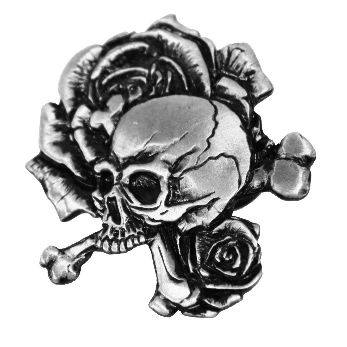 pna1235-web.jpg Hot Leathers Skull Roses Pin - Image 1