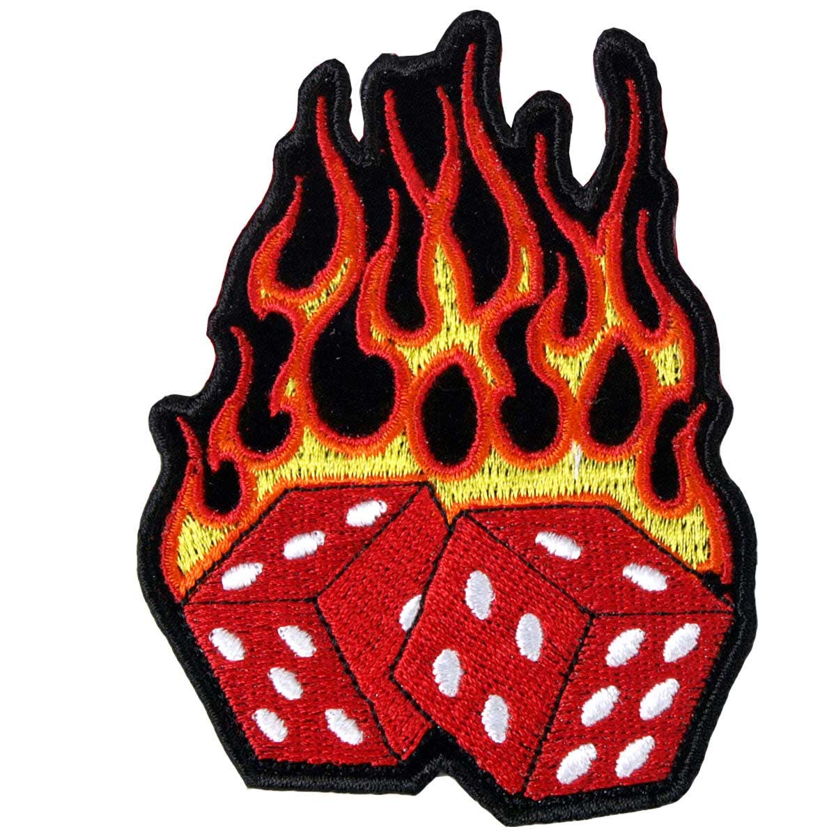 ppa1212-a01-web.jpg Hot Leathers Flaming Dice 3″ x 4″ Patch PPA1212 - Image 1