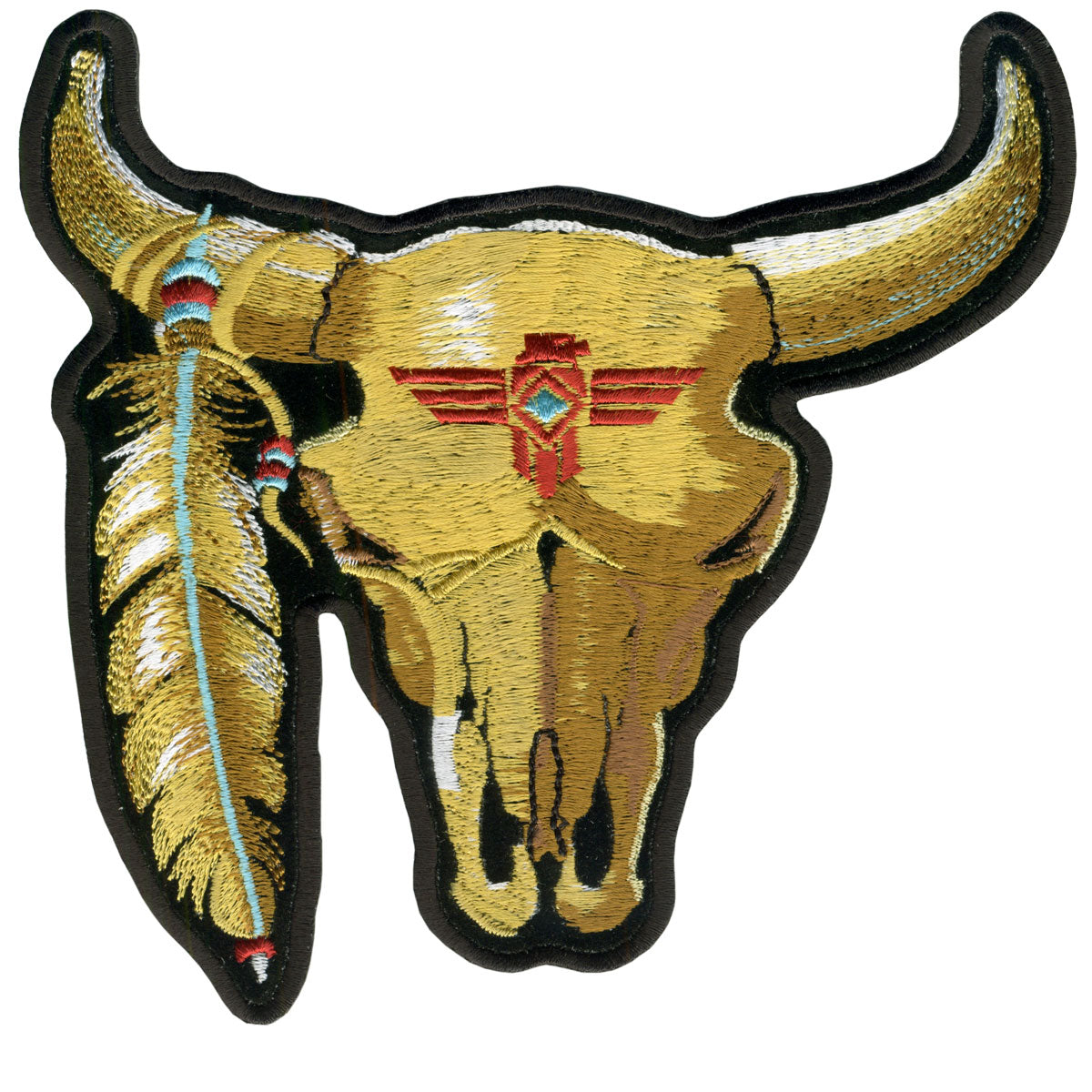 ppa135-a01.jpg Hot Leathers PPA1352 Cattle Skull 3″ x 3″ Patch - Image 1
