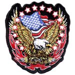 Hot Leathers PPA1422  Eagle Flag and Stars Patch 3″ x 3″