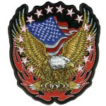 Hot Leathers PPA1427  Eagle Flag and Stars 11″ x 12″ Patch