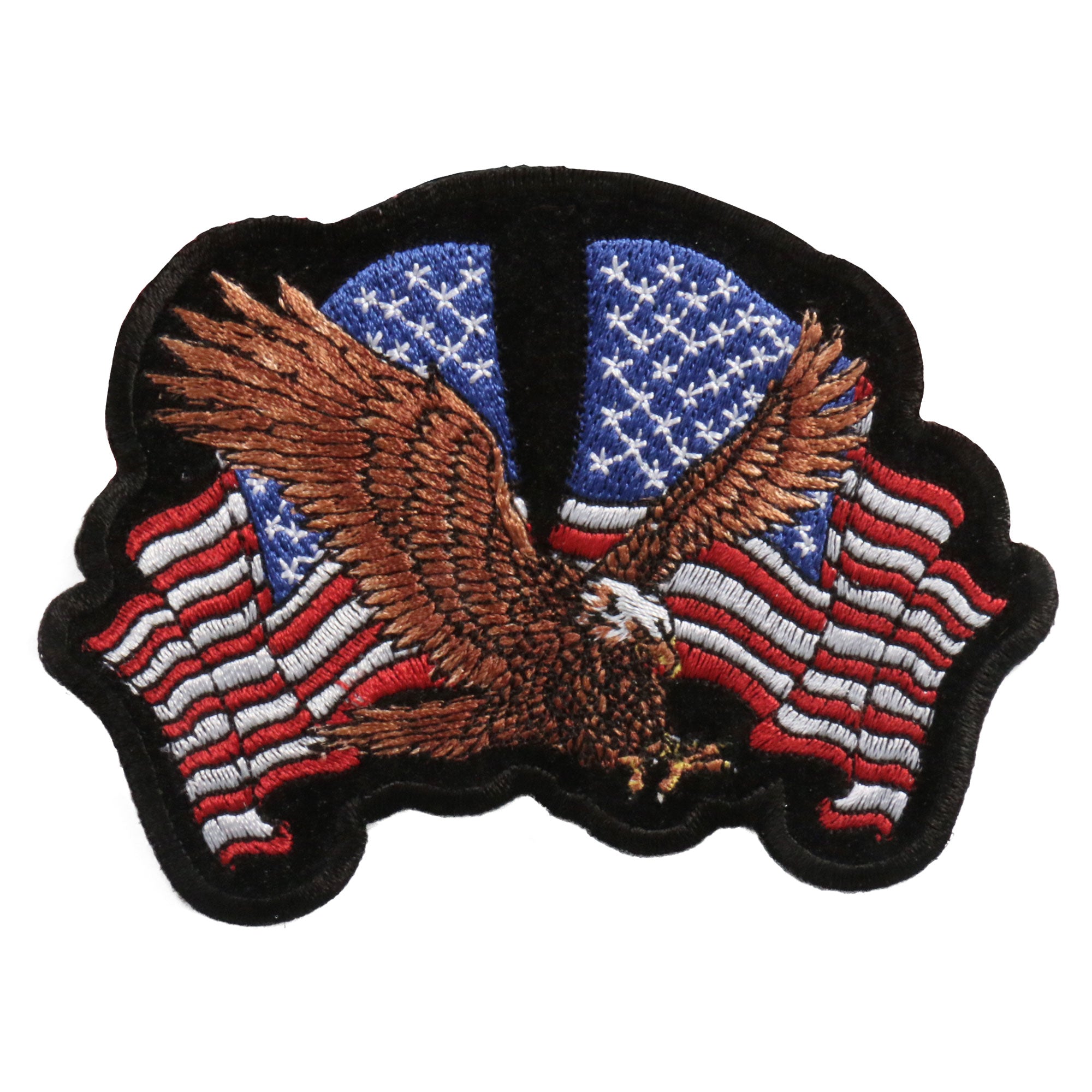 ppa1580-a01.jpg Hot Leathers PPA1580 Eagle 2 Flags Patch 4″ x 3″ - Image 1