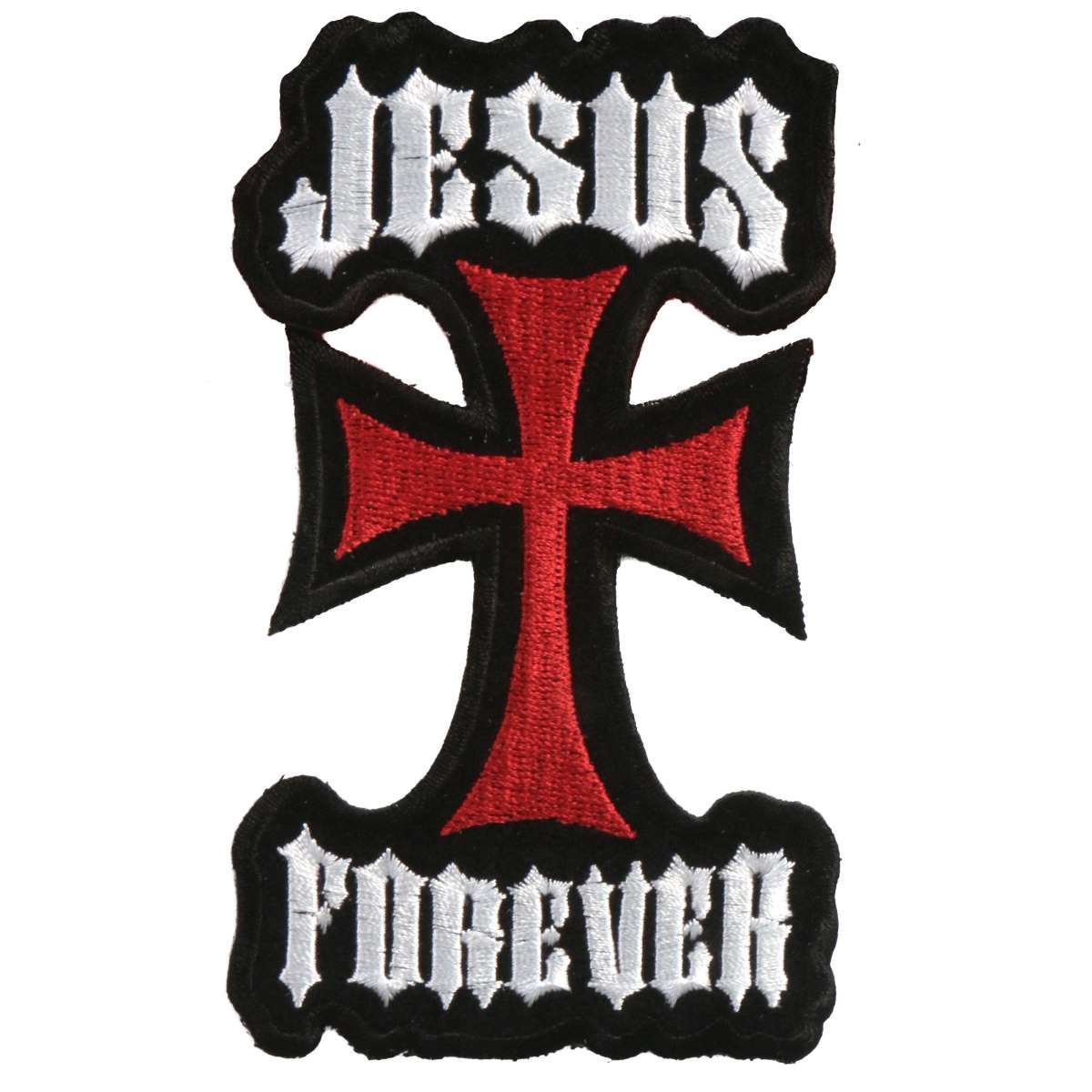 ppa1703-a01_20_1200x1200_7b0a74a0-7e34-4f30-ab1b-9cda1c252bbe.jpg Hot Leathers 3″ x 5″ Jesus Forever Patch PPA1703 - Image 1