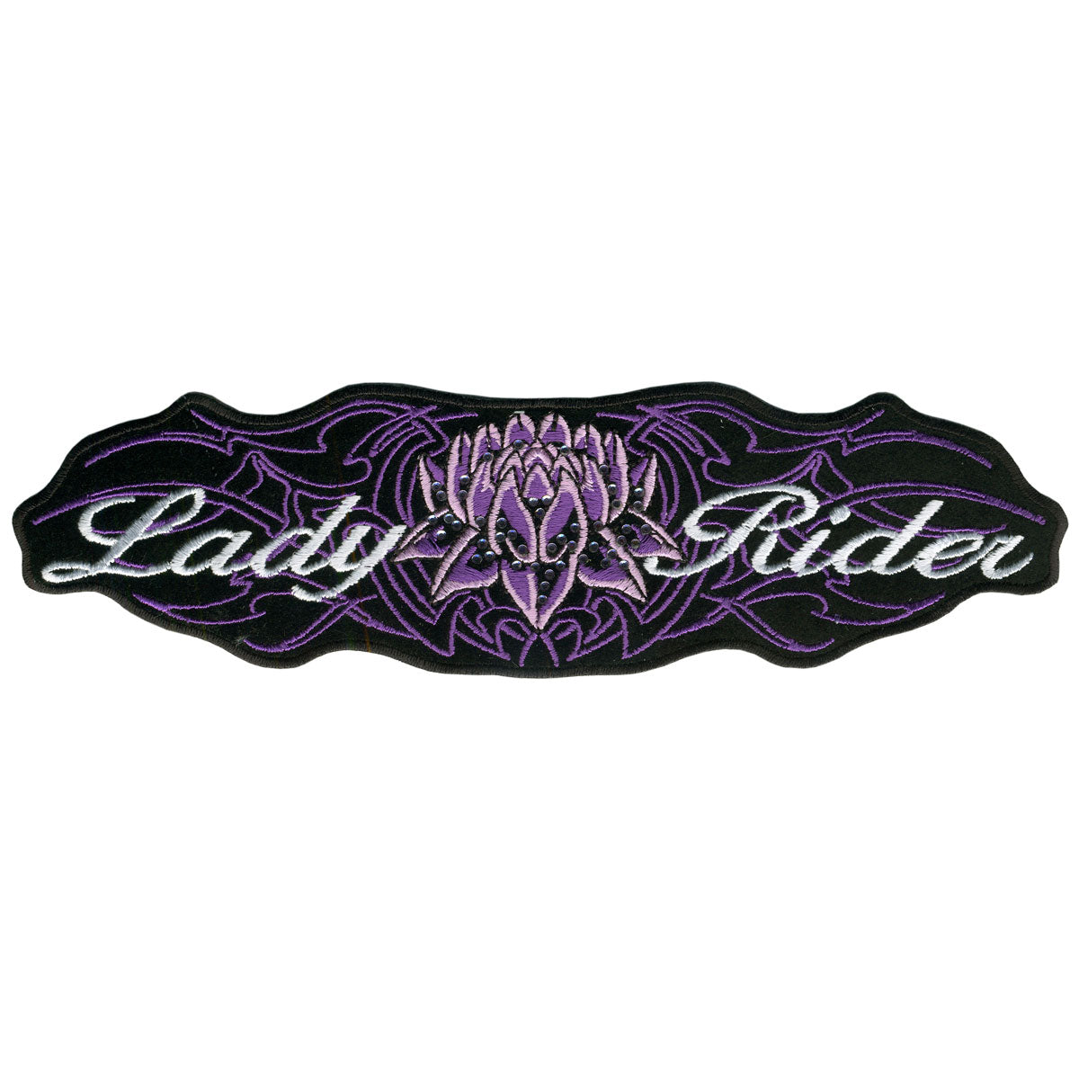 ppa2045-a01.jpg Hot Leathers Lady Rider Lotus 8″ x 2″ Patch PPA2045 - Image 1