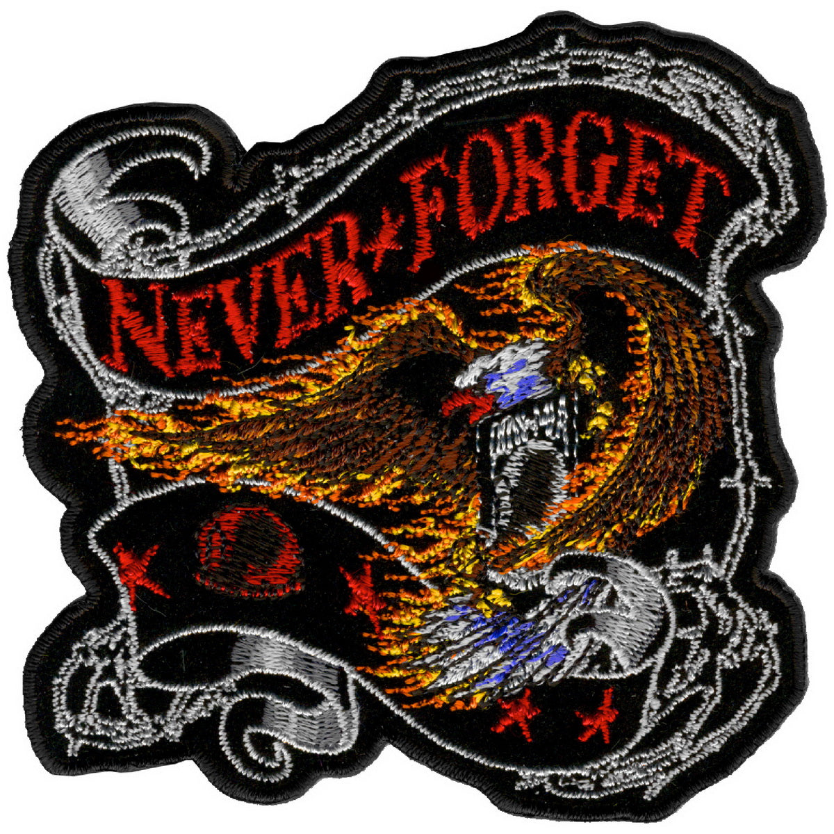 ppa3007-a01.jpg Hot Leathers PPA3007 Never Forget Eagle 12″ x 12″ Patch - Image 1