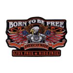 Hot Leathers 5″ x 3″ Born Free Eagle Patch PPA3870