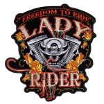 Hot Leathers Freedom to Ride Lady Rider 9″ x 10″ Patch PPA4007