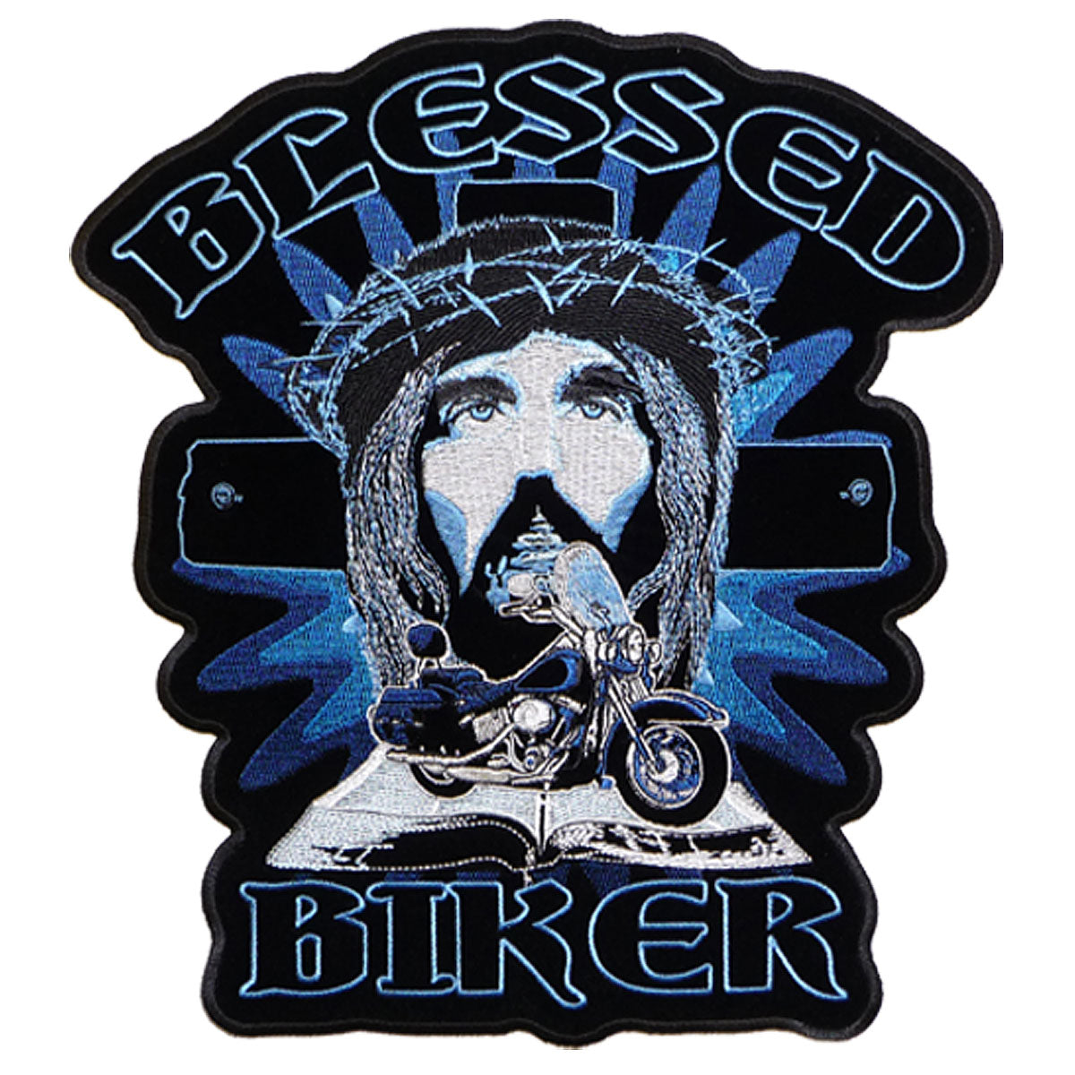 ppa506-a01.jpg Hot Leathers PPA5060 Blessed Biker 3″ x 4″ Patch - Image 1