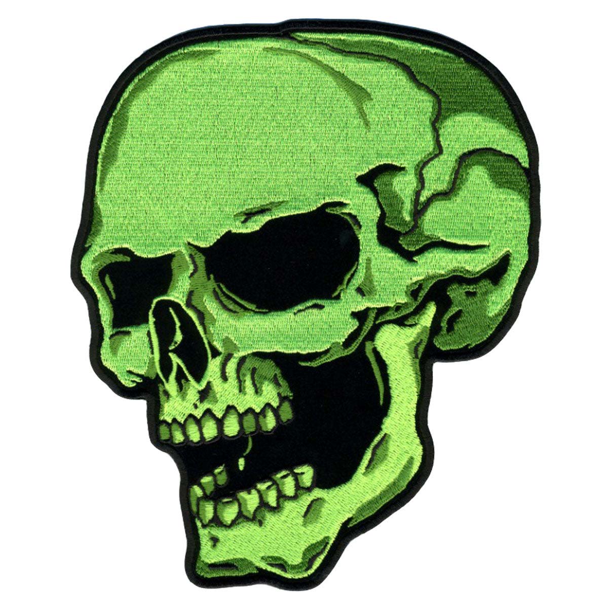 ppa5840-web.jpg Hot Leathers Green Skull Left 4″ Patch PPA5840 - Image 1