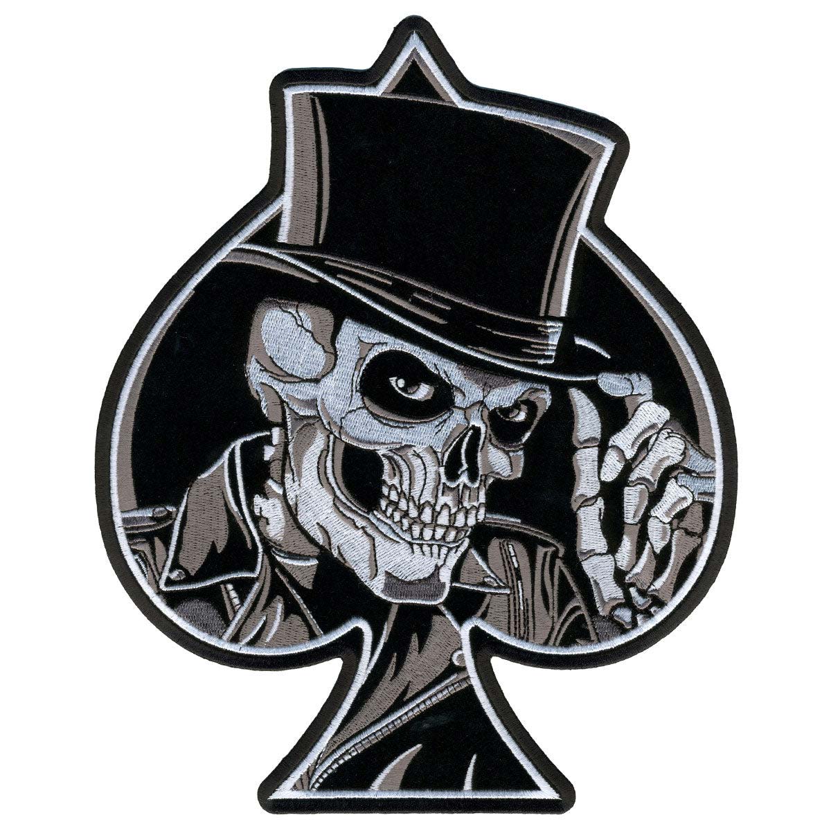ppa6057-web.jpg Hot Leathers Top Hat Skull 8″ x 10″ Patch PPA6057 - Image 1