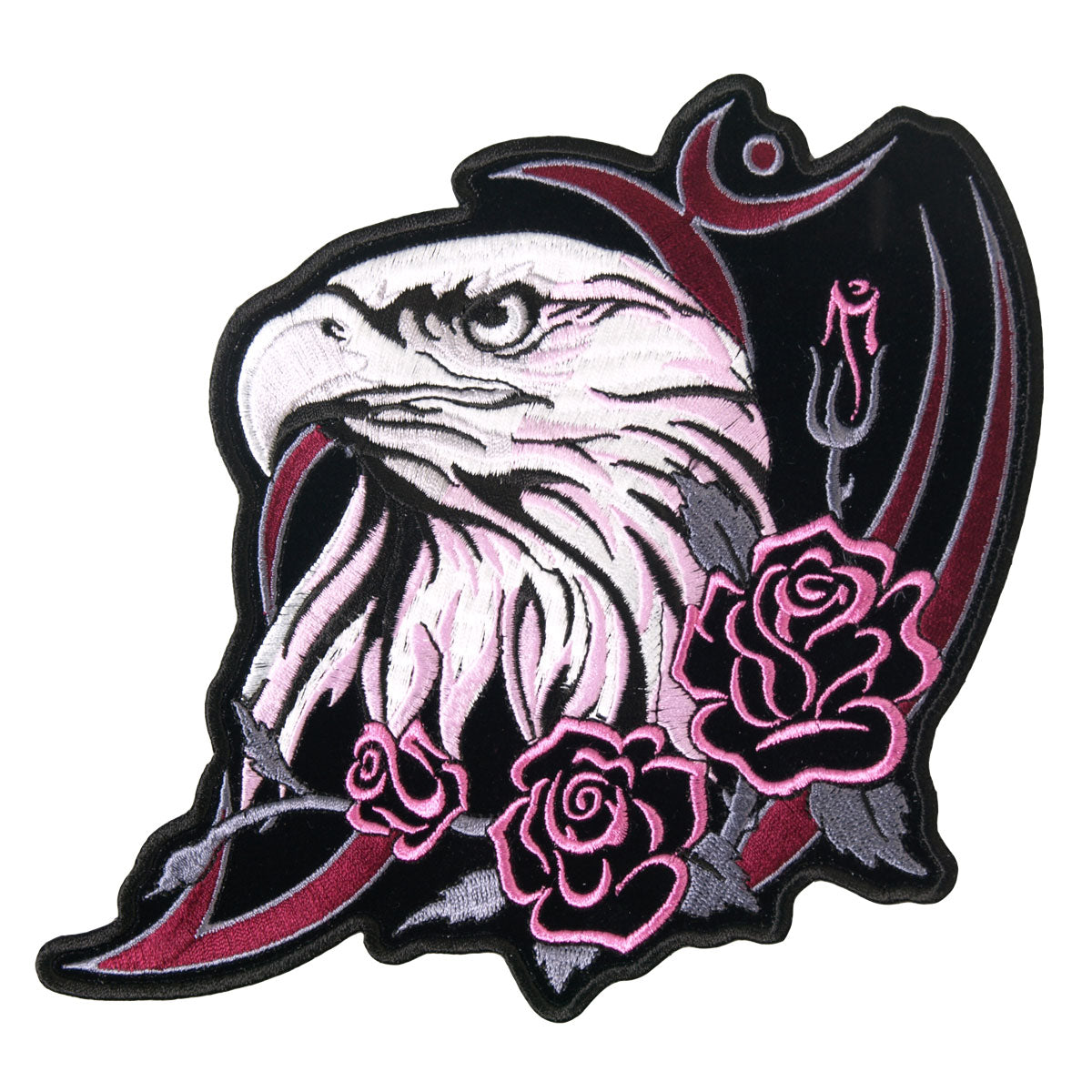 ppa630-a01.jpg Hot Leathers PPA6303 Glitter Eagle Head 4″ x 5″ Patch - Image 1