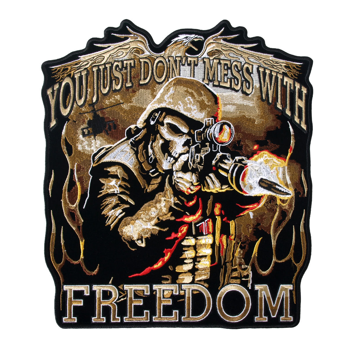 ppa6367-a01.jpg Hot Leathers PPA6367 Skull Soldier 10″ x 11″ Patch - Image 1