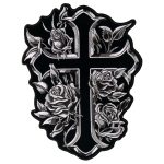 Hot Leathers PPA6667 Cross and Roses 7″ x 9″ Patch