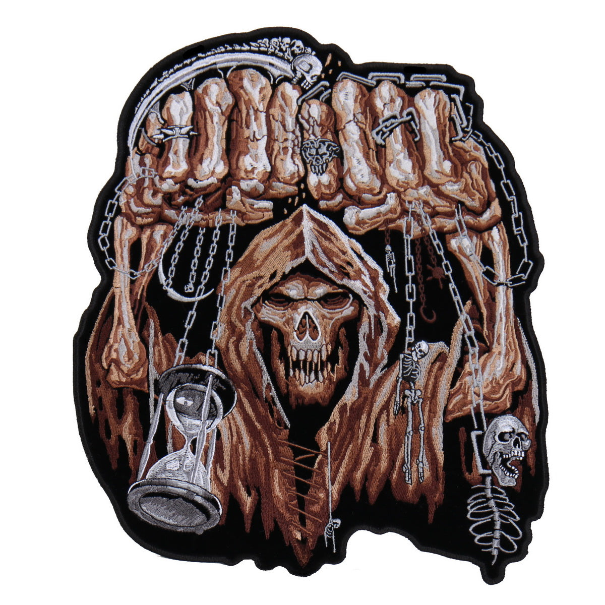 ppa754-a01.jpg Hot Leathers PPA7549 Huge Fist Skull 10″ x 12″ Patch - Image 1
