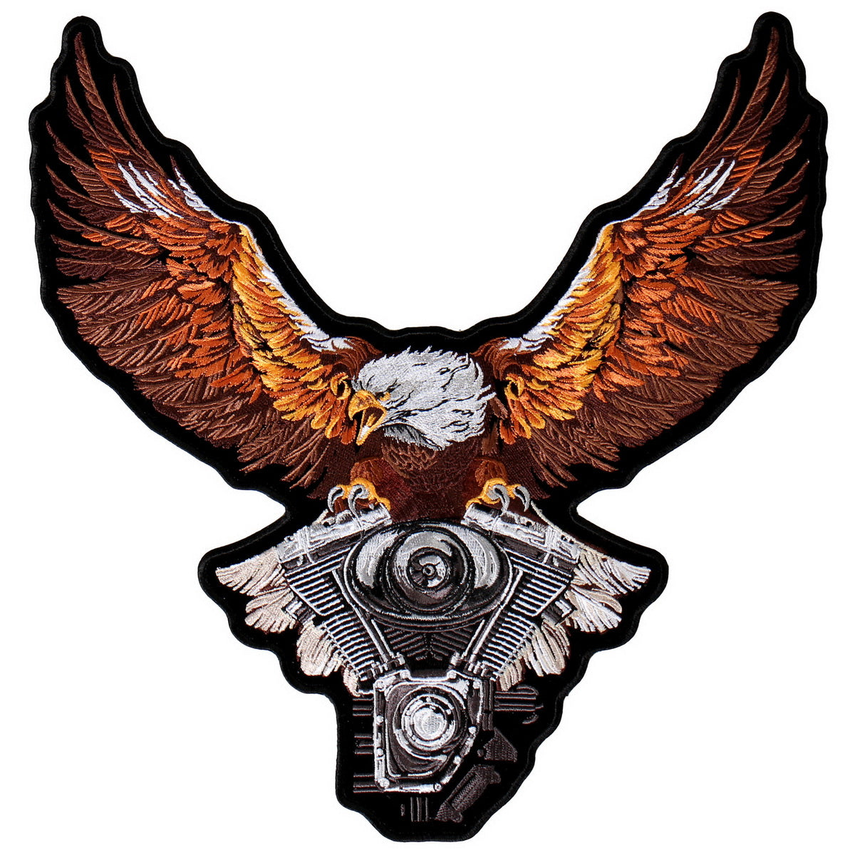 ppa822-a01.jpg Hot Leathers PPA8229 Storm Clouds Eagle 12″ x 12″ Patch - Image 1