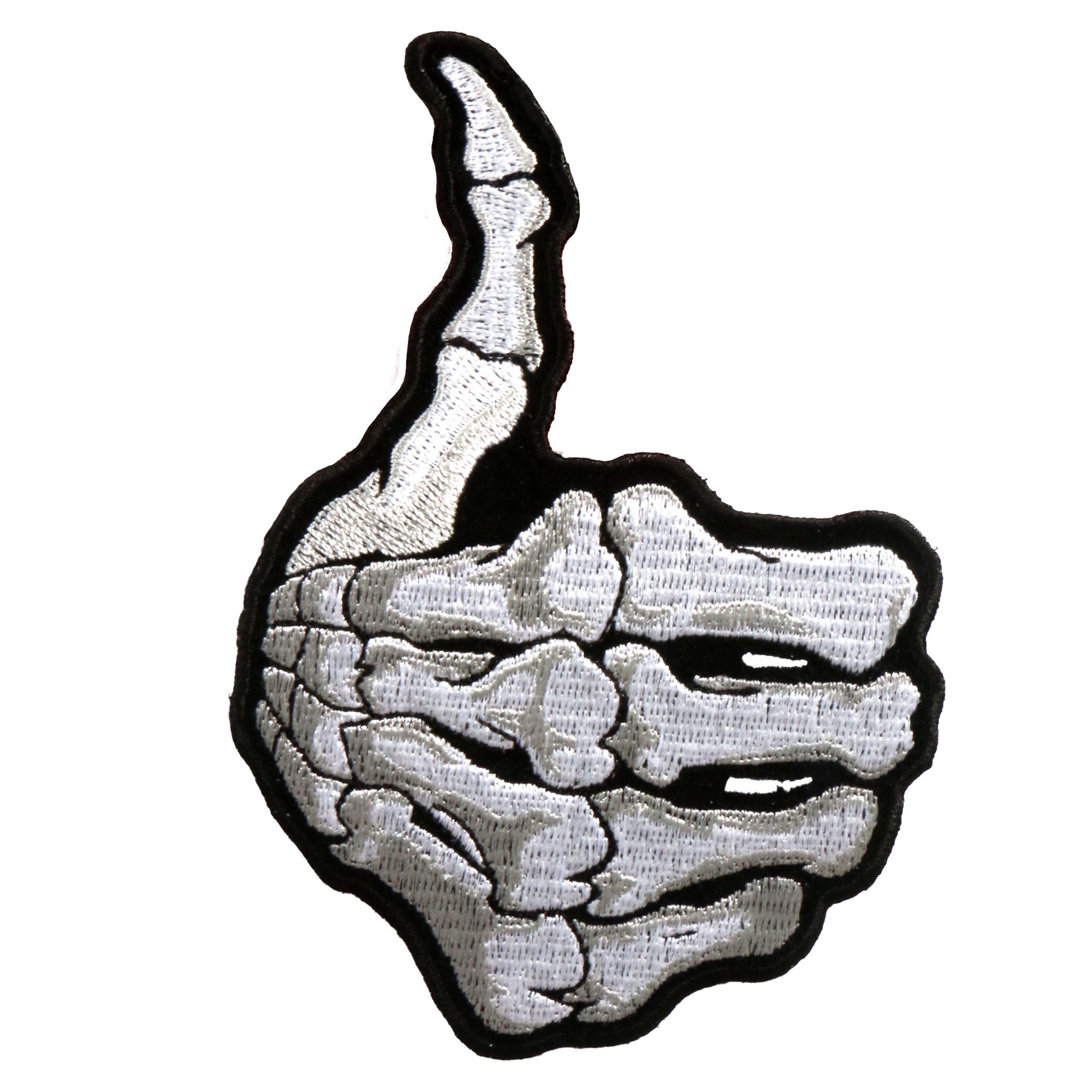 ppa9110-a01.jpg Hot Leathers PPA9110 Skeleton Thumbs Up 3″ x 5″ Patch - Image 1