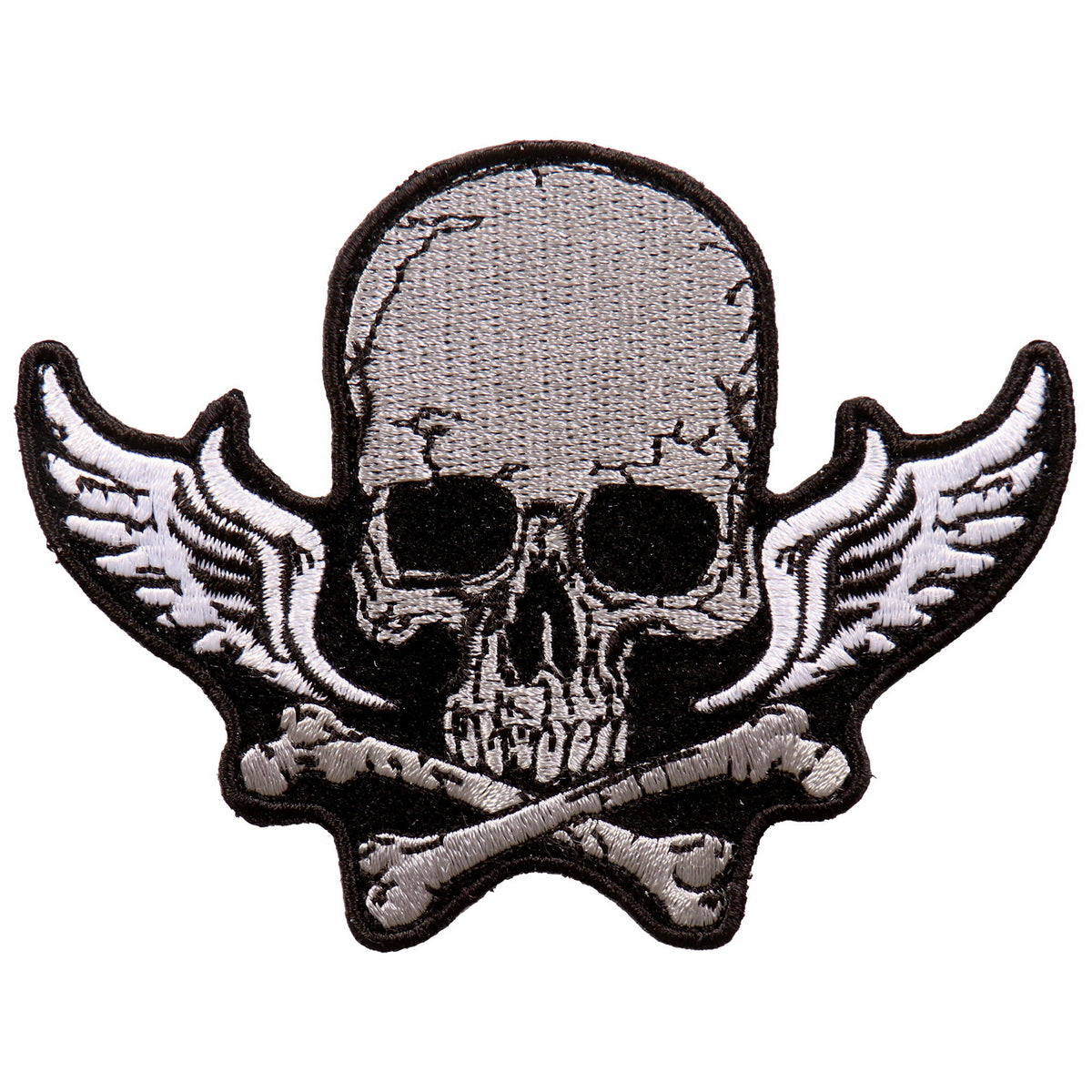 ppa964-a01.jpg Hot Leathers PPA9640 Skull Bones and Wings 4″x3″ Patch - Image 1