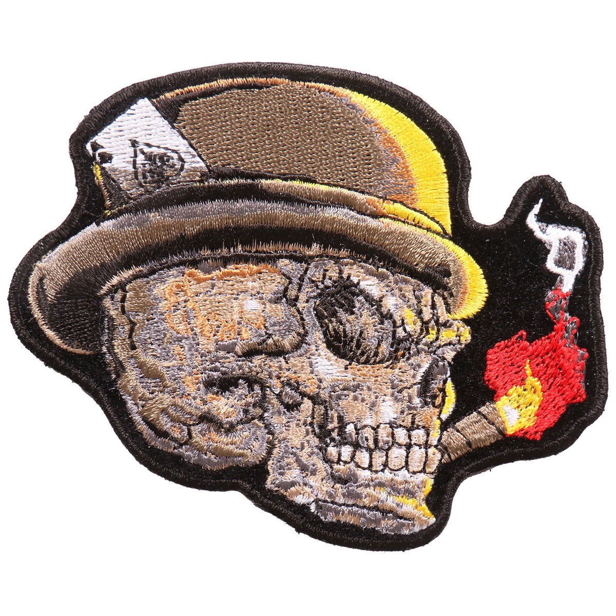 ppa972-a01.jpg Hot Leathers PPA9723 Cigar Skull 4″x3″ Patch - Image 1