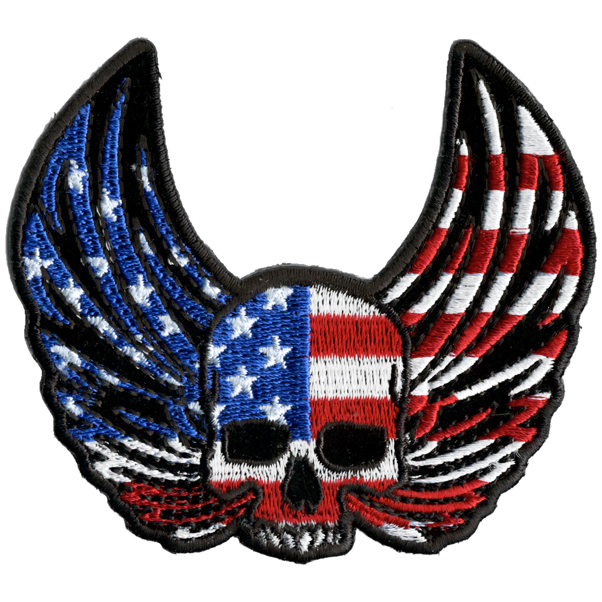 ppa9780-a01_c12c7be4-3f1d-4439-b67b-9d487985d94e.jpg Hot Leathers PPA9780 Skull Wings Flag 4″x3″ Patch - Image 1