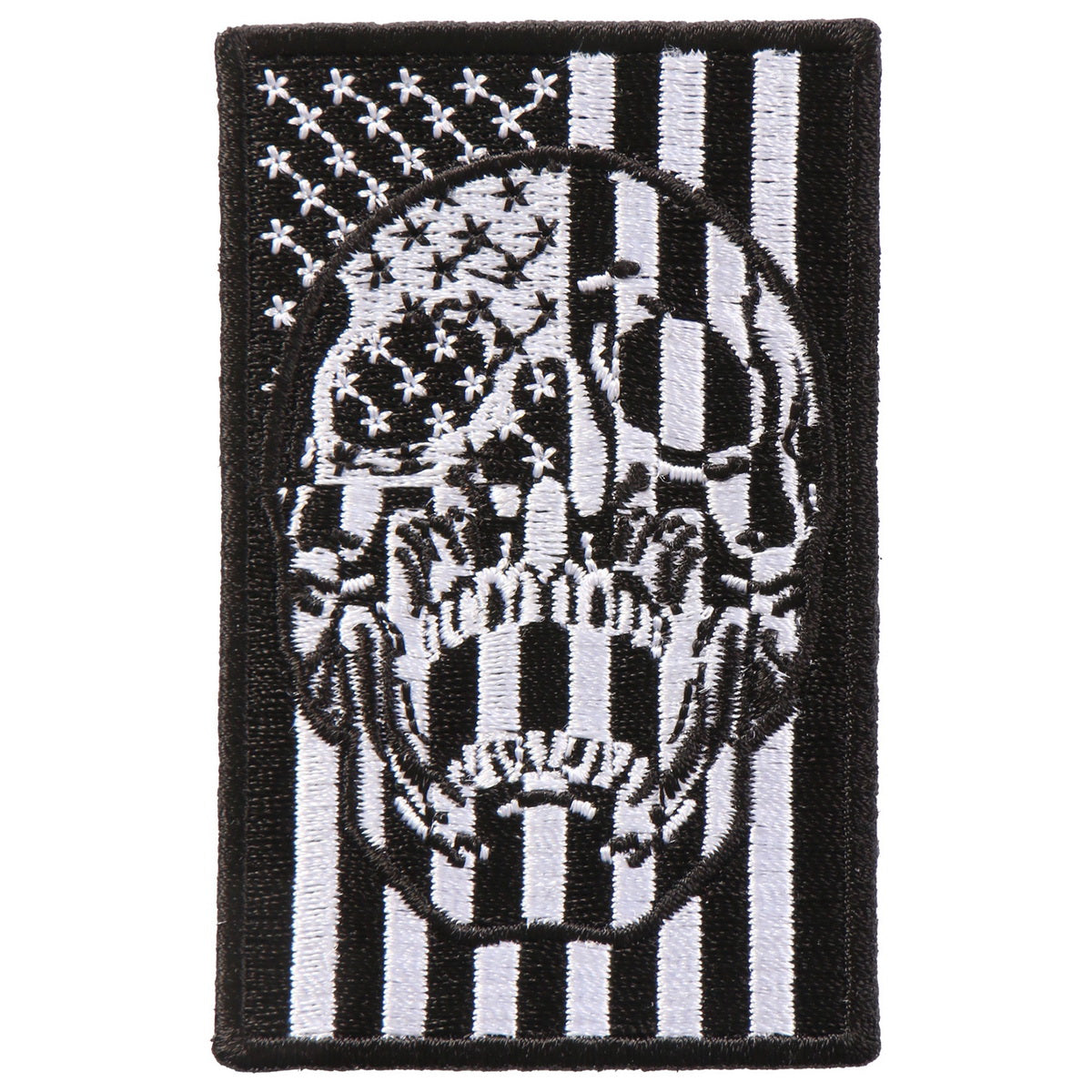 ppa988-a01.jpg Hot Leathers PPA9880 American Flag Skull 2″x3″ Patch - Image 1