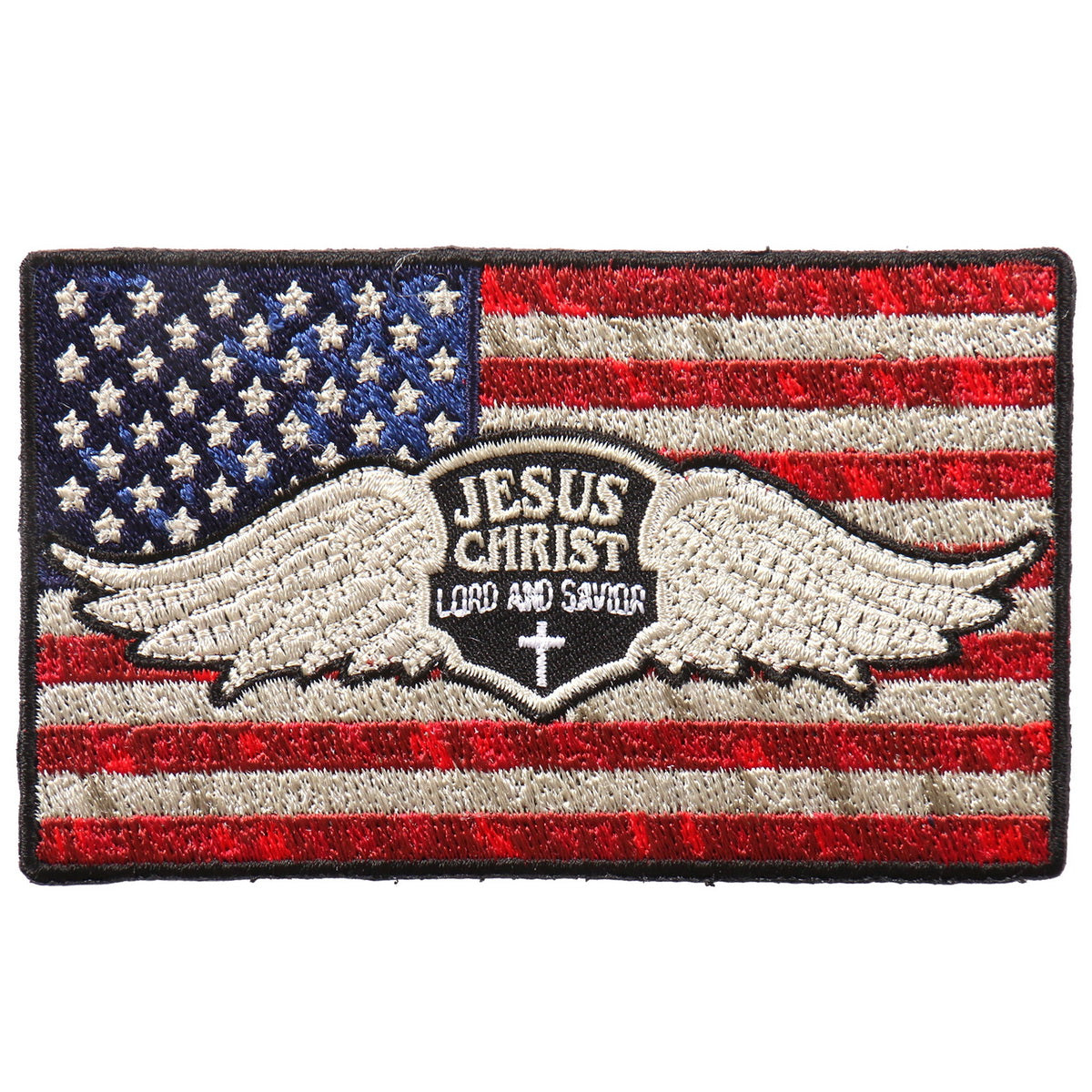 ppa991-a01.jpg Hot Leathers PPA9913 Jesus Christ Flag 4″x2″ Patch - Image 1