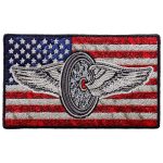 Hot Leathers PPA9923 Flying Wheel Flag 4″x2″ Patch