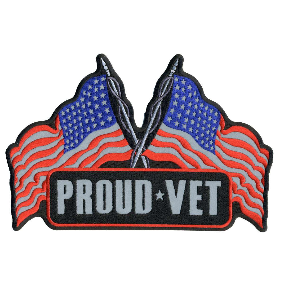 ppb1118-a01.jpg Hot Leathers Proud Vet Reflective 10″ x 7″ Patch PPB1118 - Image 1