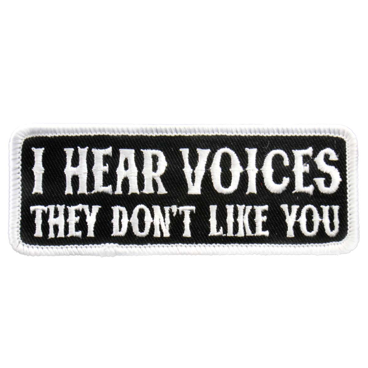 ppl9220-a01_20_1200x1200_d608bb7a-13cd-44b7-94ad-047809e8bd9c.jpg Hot Leathers I Hear Voices 4″ x 2″ Patch PPL9220 - Image 1