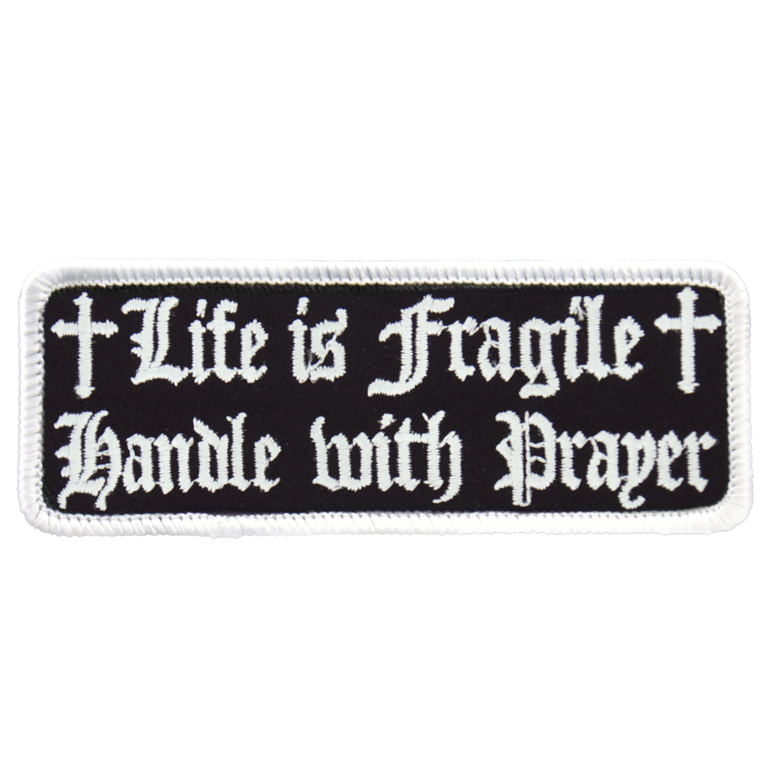 ppl9222-a01-scaled-1.jpg Hot Leathers PPL9222 Life Is Fragile 4″ x 2″ Patch - Image 1