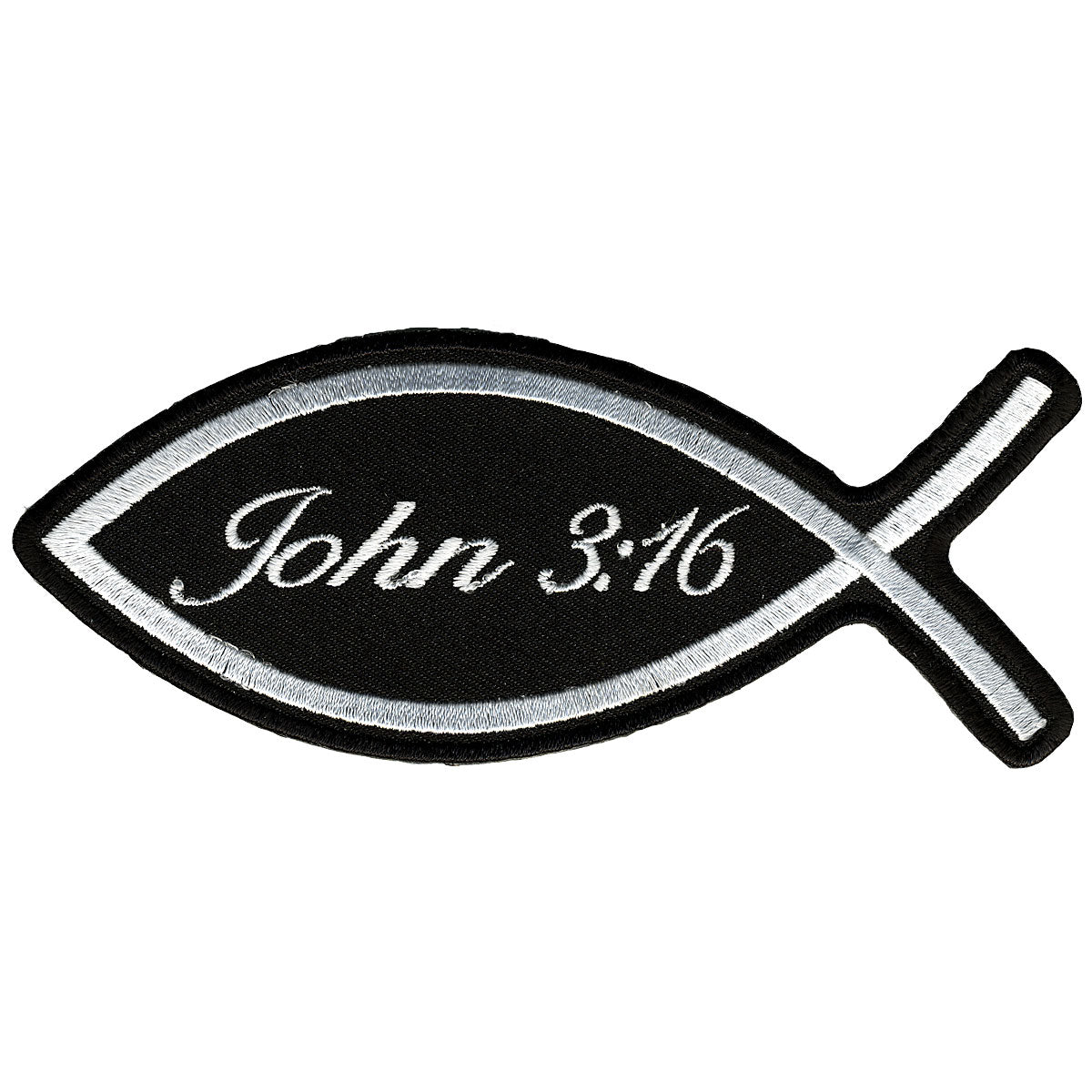 ppl9297-a01.jpg Hot Leathers PPL9297 John 3:16 Fish 5″ x 2″ Patch - Image 1