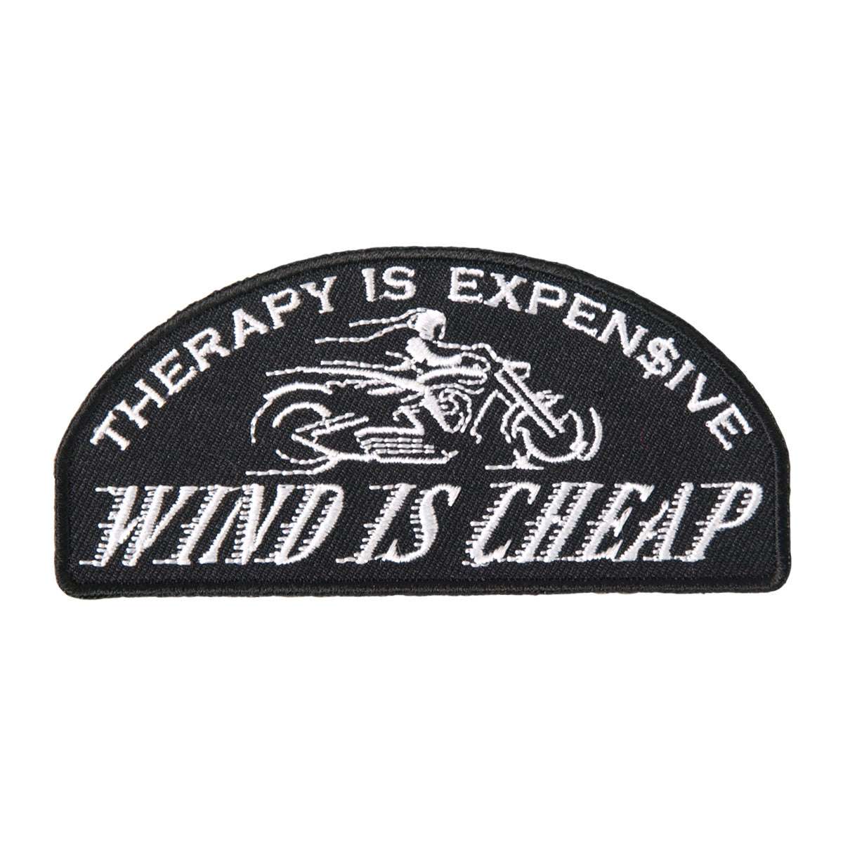 ppl9322-a01_20_1200x1200_1f6c6c3d-da79-4a1e-8455-62f5166f798b.jpg Hot Leathers Wind is Cheap 4″ x 2″ Patch PPL9322 - Image 1