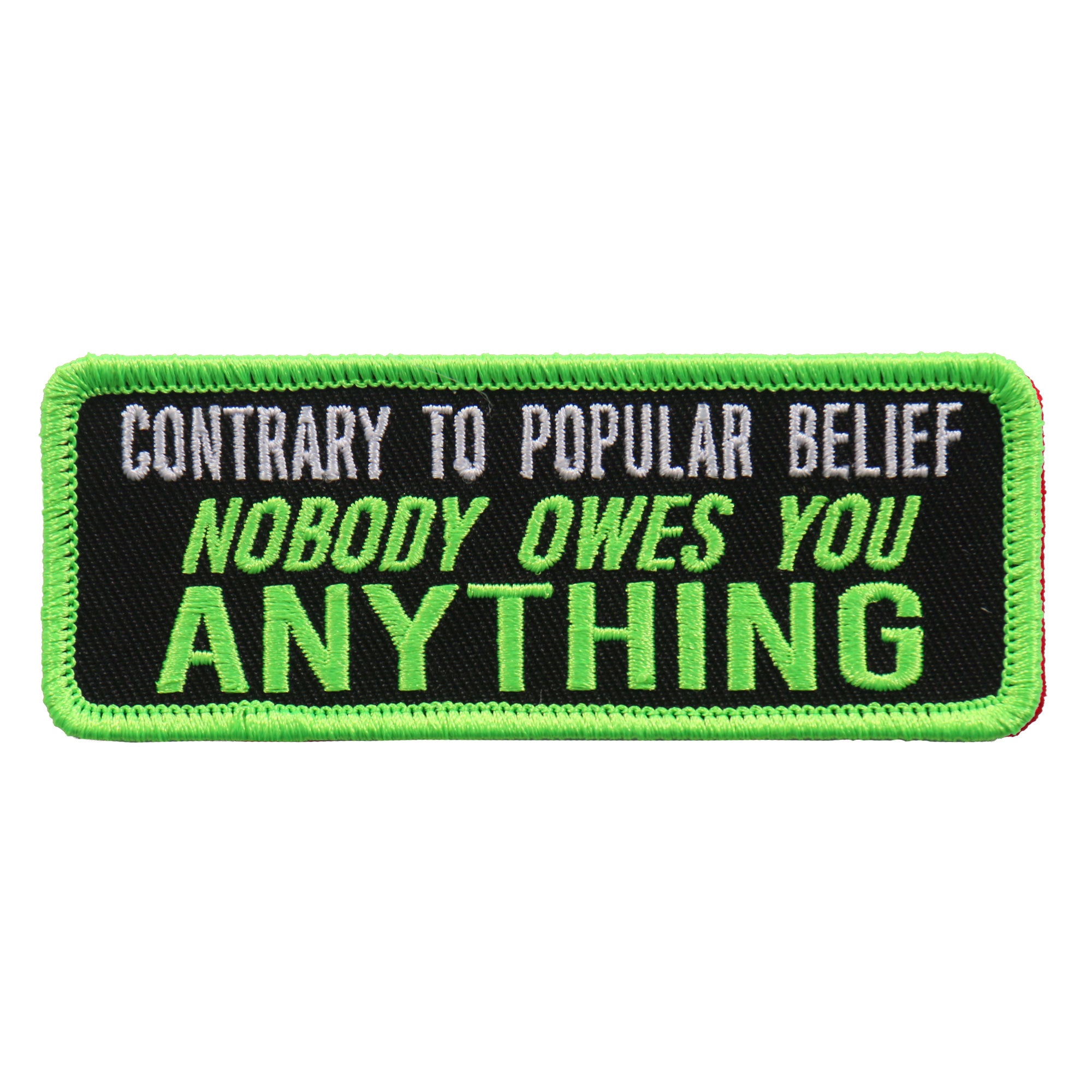 ppl9612-a01.jpg Hot Leathers PPL9612 Contrary To Popular Belief 4″x1″ Patch - Image 1