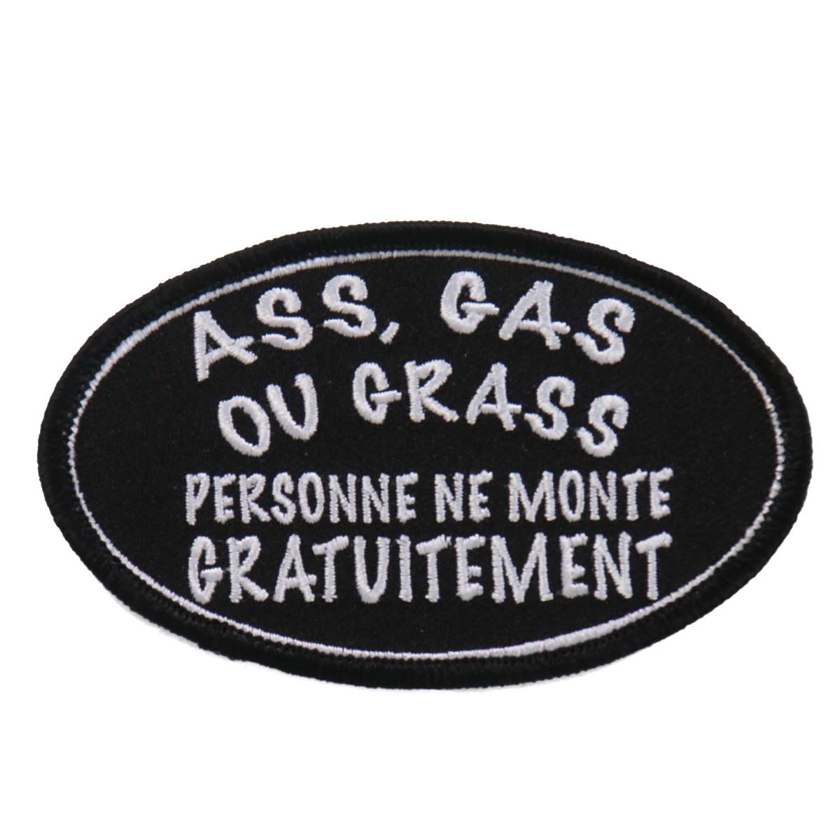 ppl9627-a01_20_1200x1200_775d40fe-e10e-4547-a713-f1b5474df5c3.jpg Hot Leathers Ass Gas Or Grass Person 4″x2″ Patch PPL9627 - Image 1