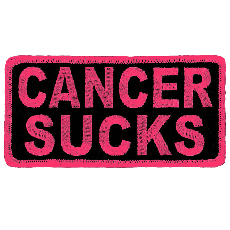 ppl9814-a01_800.jpg Hot Leathers PPL9814 Cancer Sucks 4″x 2″ Pink Patch - Image 1