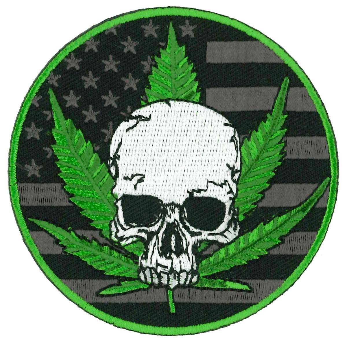 ppl9966-a01_20_1200x1200_0ded4316-4060-4f2e-9efc-86973aaa9029.jpg Hot Leathers Skull and Pot Leaf Patch PPL9966 - Image 1