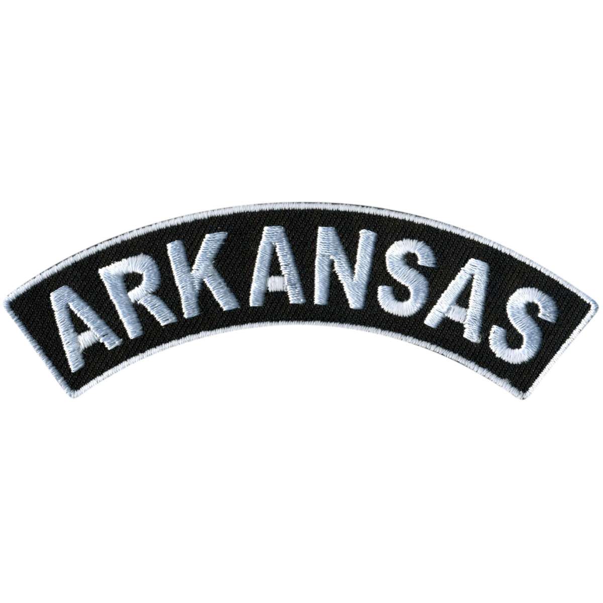 ppm4008-a01_20_1200x1200_cb5d11c2-d19f-4417-b82f-4b28945bb4f2.jpg Hot Leathers Arkansas 4″ X 1″ Top Rocker Patch PPM4008 - Image 1