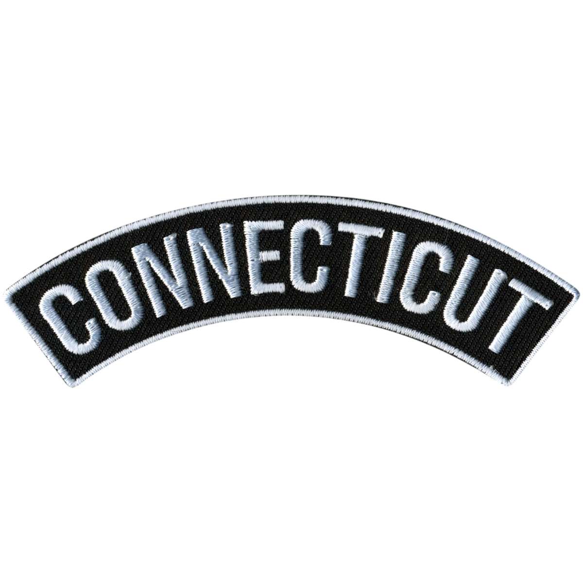 ppm4014-a01_20_1200x1200_5097d101-6b7a-4dc9-9c58-84c1d57f3b62.jpg Hot Leathers Connecticut 4″ X 1″ Top Rocker Patch PPM4014 - Image 1