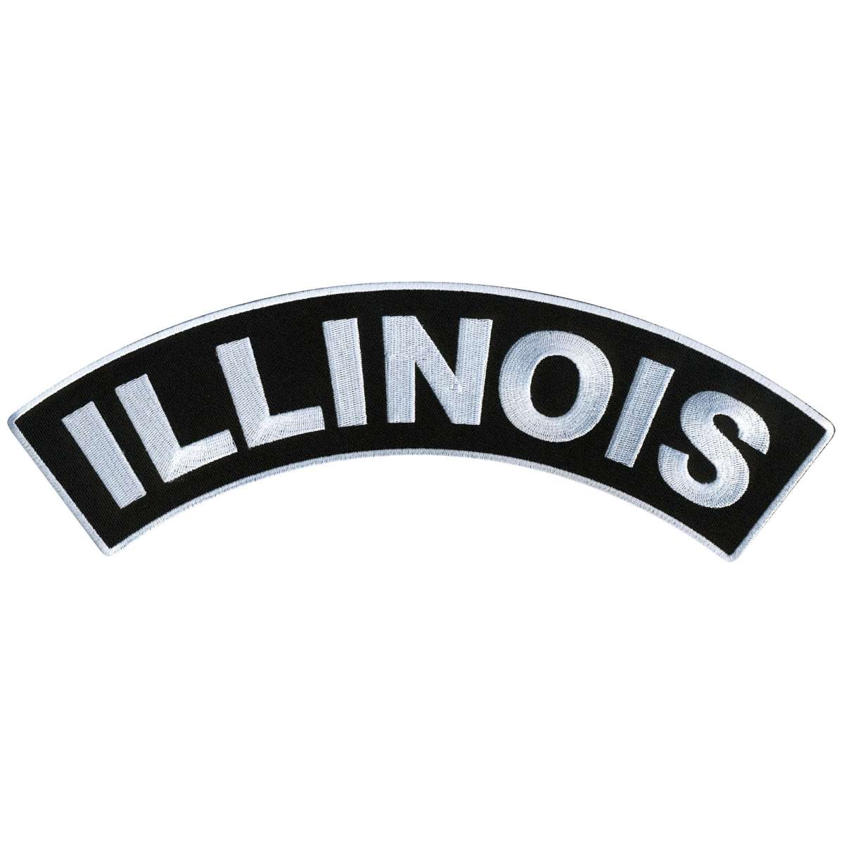 ppm4025-a01_20_1200x1200_b1cc578b-4ac0-4972-991d-a165b3b37c73.jpg Hot Leathers Illinois 12″ X 3″ Top Rocker Patch PPM4025 - Image 1