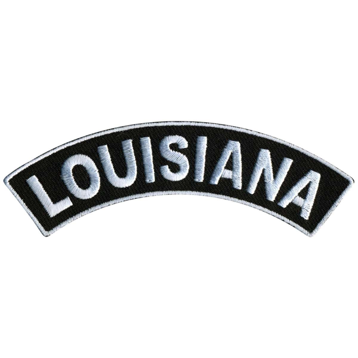 ppm4036-a01_20_1200x1200_e7dbf11f-2423-4b3d-beb1-6cc36ae8e3c0.jpg Hot Leathers Louisiana 4″ X 1″ Top Rocker Patch PPM4036 - Image 1