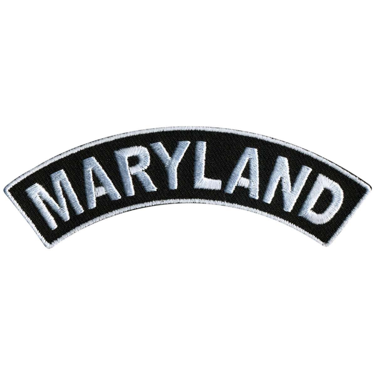 ppm4040-a01_20_1200x1200_2e9313f9-76b9-4f29-83ff-870c0556630e.jpg Hot Leathers Maryland 4″ X 1″ Top Rocker Patch PPM4040 - Image 1