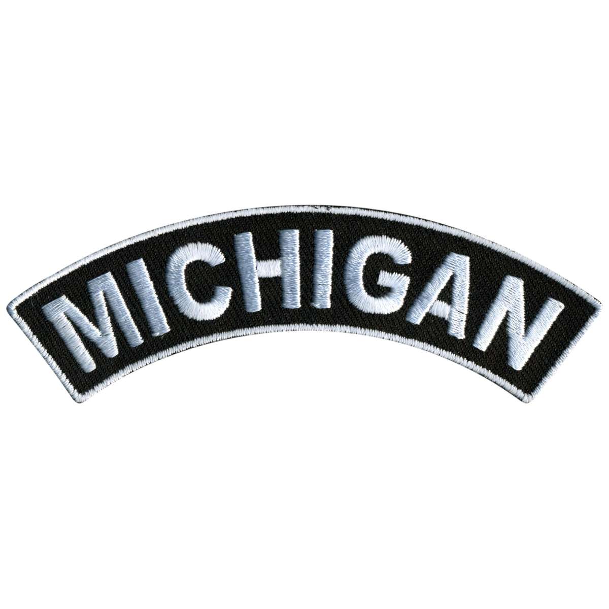 ppm4044-a01_20_1200x1200_acef3b92-db6d-487a-9fb8-2a506acbe049.jpg Hot Leathers Michigan 4″ X 1″ Top Rocker Patch PPM4044 - Image 1